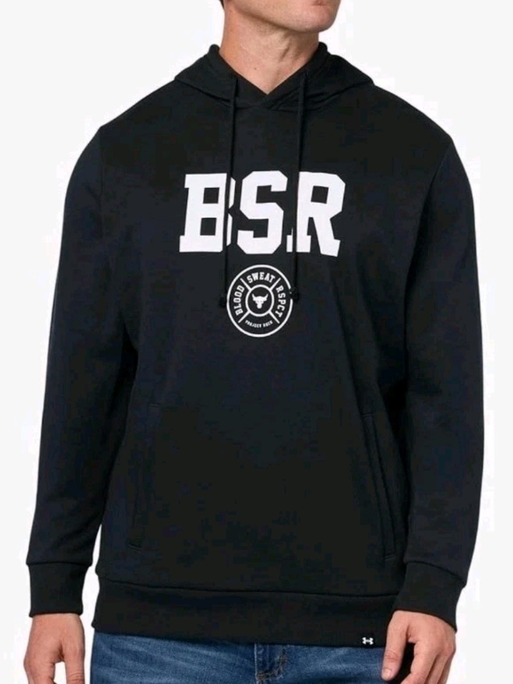 NWT Under Armour Project Rock BSR Fleece Hoodie L